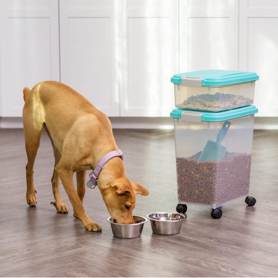 IRIS 3- Piece Airtight Pet Food Storage Container Combo, Navy Blue IRIS 3- Piece Airtight Pet Food Storage Container Combo, Navy Blue