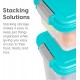IRIS 3- Piece Airtight Pet Food Storage Container Combo, Navy Blue