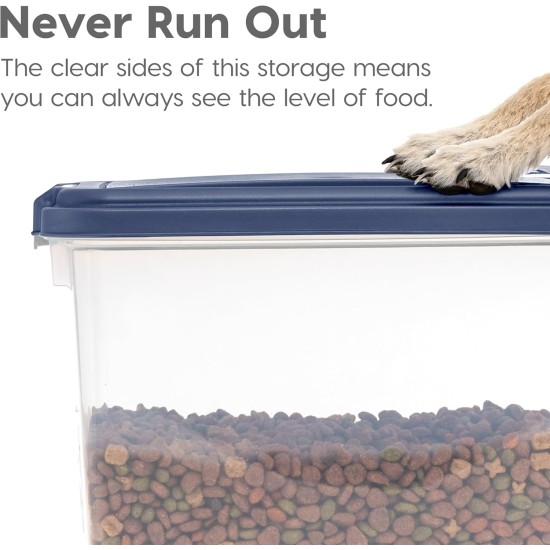 IRIS 3- Piece Airtight Pet Food Storage Container Combo, Navy Blue IRIS 3- Piece Airtight Pet Food Storage Container Combo, Navy Blue