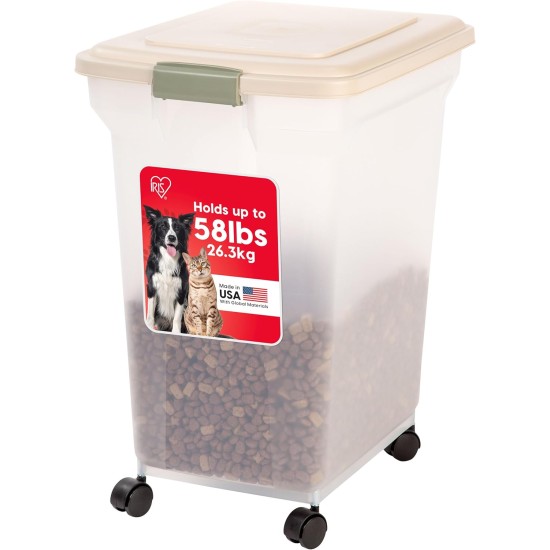 IRIS Premium Airtight Pet Food Storage Container, 67-Quart, Almond by IRIS USA, Inc. IRIS Premium Airtight Pet Food Storage Container, 67-Quart, Almond by IRIS USA, Inc.