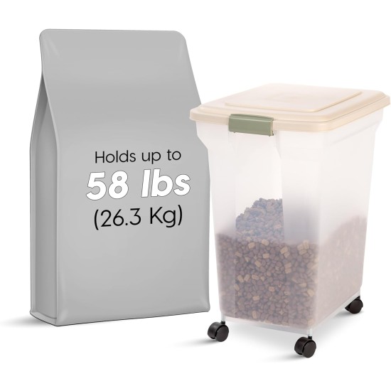 IRIS Premium Airtight Pet Food Storage Container, 67-Quart, Almond by IRIS USA, Inc. IRIS Premium Airtight Pet Food Storage Container, 67-Quart, Almond by IRIS USA, Inc.