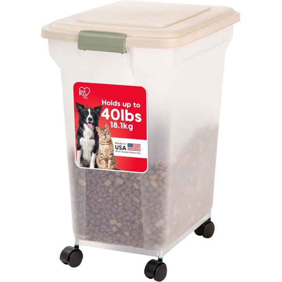 IRIS Premium Airtight Pet Food Storage Container, 67-Quart, Almond by IRIS USA, Inc. IRIS Premium Airtight Pet Food Storage Container, 67-Quart, Almond by IRIS USA, Inc.