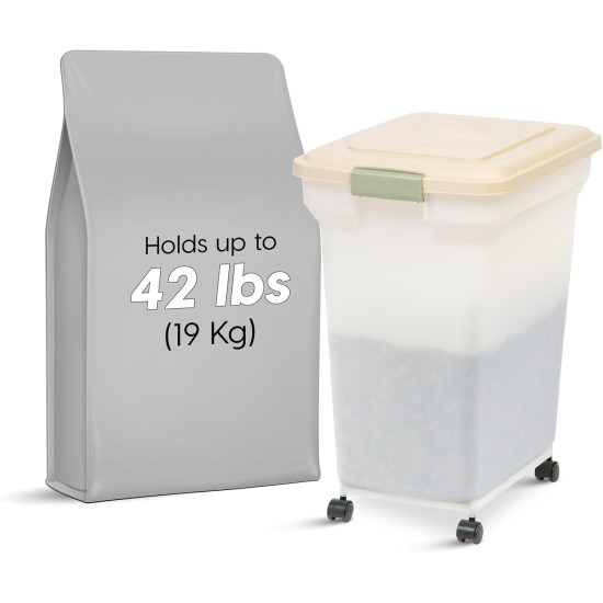 IRIS Premium Airtight Pet Food Storage Container, 67-Quart, Almond by IRIS USA, Inc. IRIS Premium Airtight Pet Food Storage Container, 67-Quart, Almond by IRIS USA, Inc.