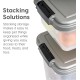 IRIS USA Dog Food Storage Container 13.6 kg & 5.0 kg Combo Cat Food Storage Container Dog Treat Container Airtight Stackable 2 Cups Scoop Wheels Easy Mobility Silver IRIS USA Dog Food Storage Container 13.6 kg & 5.0 kg Combo Cat Food Storage Container Dog Treat Container Airtight Stackable 2 Cups Scoop Wheels Easy Mobility Silver