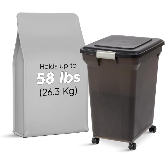 Iris Airtight Pet Food Storage Container Smoke/Black STORAGE-XL Iris Airtight Pet Food Storage Container Smoke/Black STORAGE-XL