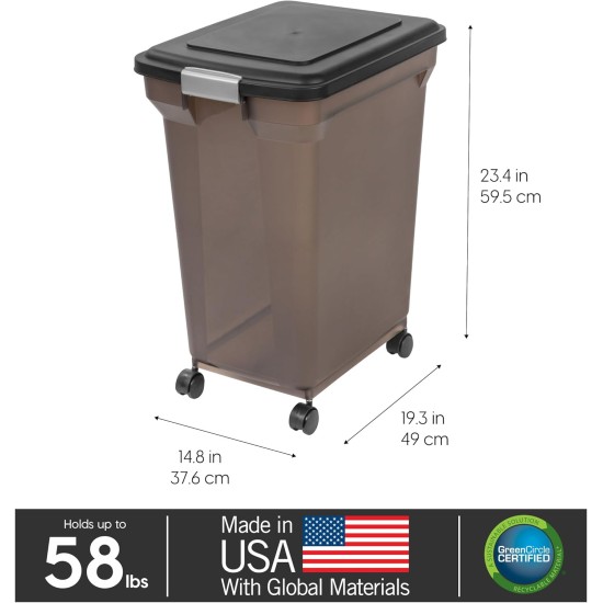Iris Airtight Pet Food Storage Container Smoke/Black STORAGE-XL Iris Airtight Pet Food Storage Container Smoke/Black STORAGE-XL