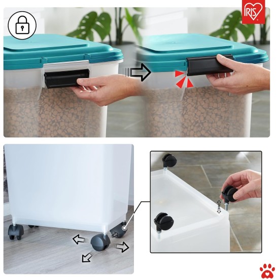 Iris Ohyama ATS-L Dog Food Storage with Wheels, 45 L/15 kg, Black, Airtight Food Box, Dry Food, Food Container, for Dogs, Cats, Pet Food Container, Shovel, BPA-Free, Food Bin, ATS-L Iris Ohyama ATS-L Dog Food Storage with Wheels, 45 L/15 kg, Black, Airtight Food Box, Dry Food, Food Container, for Dogs, Cats, Pet Food Container, Shovel, BPA-Free, Food Bin, ATS-L