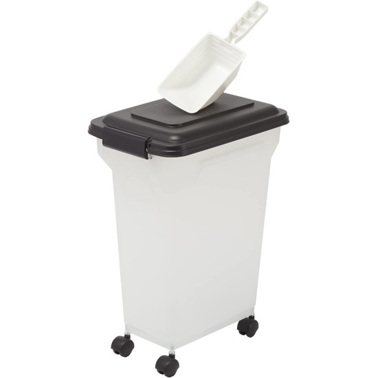 Iris Ohyama ATS-L Dog Food Storage with Wheels, 45 L/15 kg, Black, Airtight Food Box, Dry Food, Food Container, for Dogs, Cats, Pet Food Container, Shovel, BPA-Free, Food Bin, ATS-L Iris Ohyama ATS-L Dog Food Storage with Wheels, 45 L/15 kg, Black, Airtight Food Box, Dry Food, Food Container, for Dogs, Cats, Pet Food Container, Shovel, BPA-Free, Food Bin, ATS-L