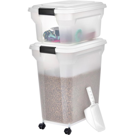 Iris Ohyama ATS-L Dog Food Storage with Wheels, 45 L/15 kg, Black, Airtight Food Box, Dry Food, Food Container, for Dogs, Cats, Pet Food Container, Shovel, BPA-Free, Food Bin, ATS-L Iris Ohyama ATS-L Dog Food Storage with Wheels, 45 L/15 kg, Black, Airtight Food Box, Dry Food, Food Container, for Dogs, Cats, Pet Food Container, Shovel, BPA-Free, Food Bin, ATS-L