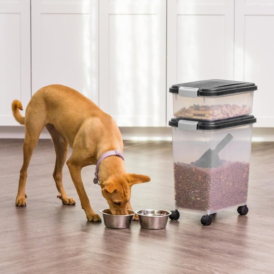 Iris Ohyama ATS-L Dog Food Storage with Wheels, 45 L/15 kg, Black, Airtight Food Box, Dry Food, Food Container, for Dogs, Cats, Pet Food Container, Shovel, BPA-Free, Food Bin, ATS-L Iris Ohyama ATS-L Dog Food Storage with Wheels, 45 L/15 kg, Black, Airtight Food Box, Dry Food, Food Container, for Dogs, Cats, Pet Food Container, Shovel, BPA-Free, Food Bin, ATS-L