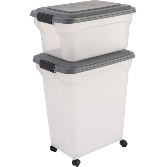 Iris Ohyama ATS-L Dog Food Storage with Wheels, 45 L/15 kg, Black, Airtight Food Box, Dry Food, Food Container, for Dogs, Cats, Pet Food Container, Shovel, BPA-Free, Food Bin, ATS-L Iris Ohyama ATS-L Dog Food Storage with Wheels, 45 L/15 kg, Black, Airtight Food Box, Dry Food, Food Container, for Dogs, Cats, Pet Food Container, Shovel, BPA-Free, Food Bin, ATS-L