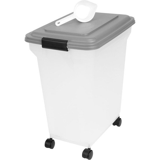 Iris Ohyama ATS-L Dog Food Storage with Wheels, 45 L/15 kg, Black, Airtight Food Box, Dry Food, Food Container, for Dogs, Cats, Pet Food Container, Shovel, BPA-Free, Food Bin, ATS-L Iris Ohyama ATS-L Dog Food Storage with Wheels, 45 L/15 kg, Black, Airtight Food Box, Dry Food, Food Container, for Dogs, Cats, Pet Food Container, Shovel, BPA-Free, Food Bin, ATS-L