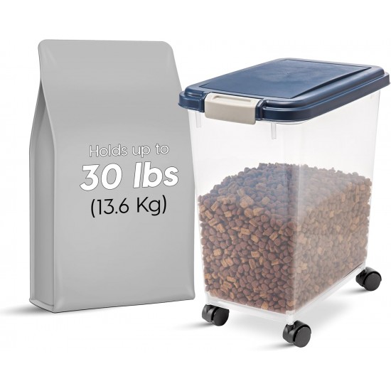 Iris Ohyama ATS-L Dog Food Storage with Wheels, 45 L/15 kg, Blue, Airtight Food Box, Dry Food, Food Container, for Dogs, Cats, Pet Food Container, Shovel, BPA-Free, Food Bin, ATS-L Iris Ohyama ATS-L Dog Food Storage with Wheels, 45 L/15 kg, Blue, Airtight Food Box, Dry Food, Food Container, for Dogs, Cats, Pet Food Container, Shovel, BPA-Free, Food Bin, ATS-L