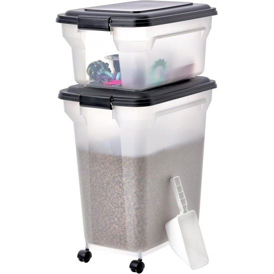 Iris Ohyama ATS-L Dog Food Storage with Wheels, 45 L/15 kg, Blue, Airtight Food Box, Dry Food, Food Container, for Dogs, Cats, Pet Food Container, Shovel, BPA-Free, Food Bin, ATS-L Iris Ohyama ATS-L Dog Food Storage with Wheels, 45 L/15 kg, Blue, Airtight Food Box, Dry Food, Food Container, for Dogs, Cats, Pet Food Container, Shovel, BPA-Free, Food Bin, ATS-L