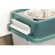 Iris Ohyama, Bowls, 2 Raised Slow Feeding Bowls, Dog Bowl, L29 x W57 x H31 cm, Set of 2, Foldable and Digestive Friendly, PEF-L, for Dogs, Grey Iris Ohyama, Bowls, 2 Raised Slow Feeding Bowls, Dog Bowl, L29 x W57 x H31 cm, Set of 2, Foldable and Digestive Friendly, PEF-L, for Dogs, Grey