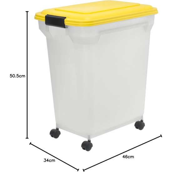 Iris Ohyama Dog Food Storage with Wheels, 45 L/15 kg, Black, Airtight Food Box, Dry Food, Food Container, for Dogs, Cats, Pet Food Container, Shovel, BPA-Free, Feeding Bin Iris Ohyama Dog Food Storage with Wheels, 45 L/15 kg, Black, Airtight Food Box, Dry Food, Food Container, for Dogs, Cats, Pet Food Container, Shovel, BPA-Free, Feeding Bin