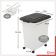 Iris Ohyama Dog Food Storage with Wheels, 45 L/15 kg, Black, Airtight Food Box, Dry Food, Food Container, for Dogs, Cats, Pet Food Container, Shovel, BPA-Free, Feeding Bin Iris Ohyama Dog Food Storage with Wheels, 45 L/15 kg, Black, Airtight Food Box, Dry Food, Food Container, for Dogs, Cats, Pet Food Container, Shovel, BPA-Free, Feeding Bin