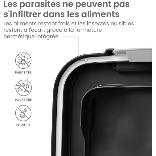 Iris Ohyama Dog Food Storage with Wheels, 45 L/15 kg, Black, Airtight Food Box, Dry Food, Food Container, for Dogs, Cats, Pet Food Container, Shovel, BPA-Free, Feeding Bin Iris Ohyama Dog Food Storage with Wheels, 45 L/15 kg, Black, Airtight Food Box, Dry Food, Food Container, for Dogs, Cats, Pet Food Container, Shovel, BPA-Free, Feeding Bin