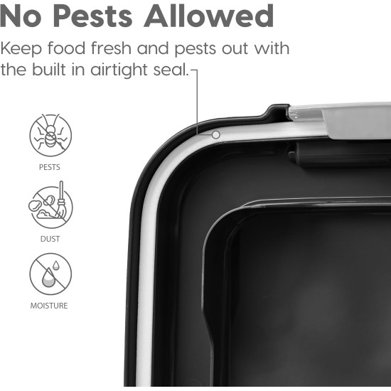 Iris Ohyama Dog Food Storage with Wheels, 45 L/15 kg, Black, Airtight Food Box, Dry Food, Food Container, for Dogs, Cats, Pet Food Container, Shovel, BPA-Free, Feeding Bin Iris Ohyama Dog Food Storage with Wheels, 45 L/15 kg, Black, Airtight Food Box, Dry Food, Food Container, for Dogs, Cats, Pet Food Container, Shovel, BPA-Free, Feeding Bin