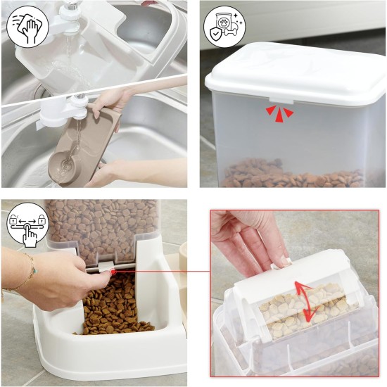 Iris Ohyama, Set of 2 Raised Slow Feeder Bowls, Dog Feeding Bowls, D29 x W54 x H31 cm, Set of 2, Foldable and Digestive Friendly, PEF-L, for Dogs, White Iris Ohyama, Set of 2 Raised Slow Feeder Bowls, Dog Feeding Bowls, D29 x W54 x H31 cm, Set of 2, Foldable and Digestive Friendly, PEF-L, for Dogs, White