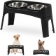 Iris Ohyama, Set of 2 Raised Slow Feeder Bowls, Dog Feeding Bowls, D29 x W54 x H31 cm, Set of 2, Foldable and Digestive Friendly, PEF-L, for Dogs, White