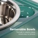 Iris Ohyama, Set of 2 Raised Slow Feeder Bowls, Dog Feeding Bowls, D29 x W54 x H31 cm, Set of 2, Foldable and Digestive Friendly, PEF-L, for Dogs, White