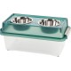Iris Ohyama, Set of 2 Raised Slow Feeder Bowls, Dog Feeding Bowls, D29 x W54 x H31 cm, Set of 2, Foldable and Digestive Friendly, PEF-L, for Dogs, White