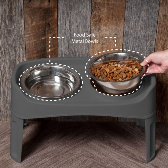 Iris Ohyama, Set of 2 Raised Slow Feeder Bowls, Dog Feeding Bowls, D29 x W54 x H31 cm, Set of 2, Foldable and Digestive Friendly, PEF-L, for Dogs, White Iris Ohyama, Set of 2 Raised Slow Feeder Bowls, Dog Feeding Bowls, D29 x W54 x H31 cm, Set of 2, Foldable and Digestive Friendly, PEF-L, for Dogs, White