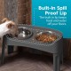 Iris Ohyama, Set of 2 Raised Slow Feeder Bowls, Dog Feeding Bowls, D29 x W54 x H31 cm, Set of 2, Foldable and Digestive Friendly, PEF-L, for Dogs, White