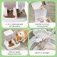 Iris Ohyama, Set of 2 Raised Slow Feeder Bowls, Dog Feeding Bowls, D29 x W54 x H31 cm, Set of 2, Foldable and Digestive Friendly, PEF-L, for Dogs, White