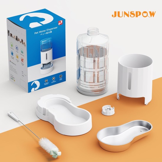 JUNSPOW 7L Stainless Steel Pet Water Dispenser, Large Capacity Gravity Pet Drinker, No Electricity & Ultra Silent Automatic Water Dispenser for Large Dogs/Multi-Cat Household, Black JUNSPOW 7L Stainless Steel Pet Water Dispenser, Large Capacity Gravity Pet Drinker, No Electricity & Ultra Silent Automatic Water Dispenser for Large Dogs/Multi-Cat Household, Black