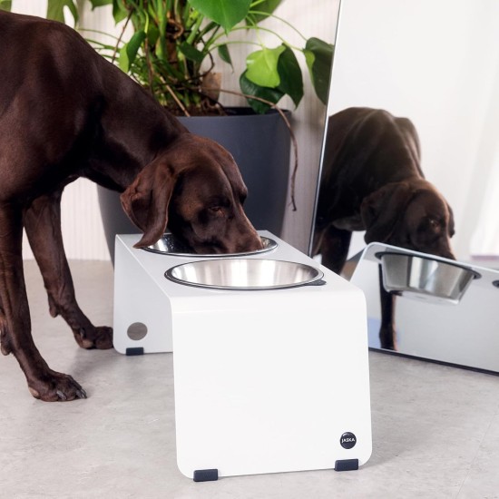 Jaska ARC Dog Bar Raised Feeding Station Stainless Steel and Steel (Grey, XL) Jaska ARC Dog Bar Raised Feeding Station Stainless Steel and Steel (Grey, XL)