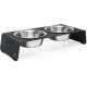 Jaska ARC Dog Bar Raised Feeding Station Stainless Steel and Steel (Grey, XL)