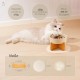 KOALOS® Raised Ceramic Anti Slinging Bowl with Bamboo Stand - Feeding Bowl for Cats and Small Dogs with Non-Slip Stickers - Slow Feeding Dog Bowl and Cat Bowl [Bowl Mat Included]