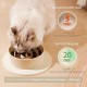 KOALOS® Raised Ceramic Anti Slinging Bowl with Bamboo Stand - Feeding Bowl for Cats and Small Dogs with Non-Slip Stickers - Slow Feeding Dog Bowl and Cat Bowl [Bowl Mat Included]