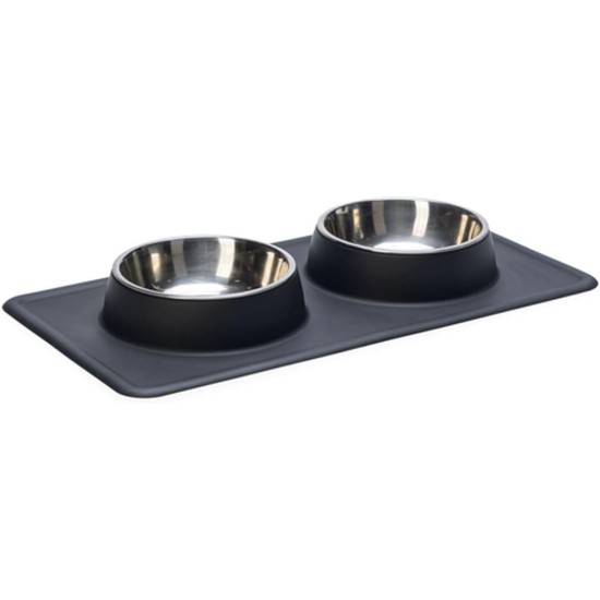 Karlie Silicone Inox Dinner Set Dex 700 ml Black 2 x 350 ml 522624 Karlie Silicone Inox Dinner Set Dex 700 ml Black 2 x 350 ml 522624