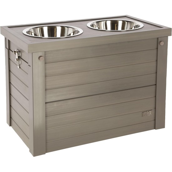 Kerbl 80529 Eco Food and Drinking Bar (Colour Grey/Brown, L x W x H 54 x 30 x 39.5 cm, with 2 x 1200 ml Capacity, with Storage Space) Kerbl 80529 Eco Food and Drinking Bar (Colour Grey/Brown, L x W x H 54 x 30 x 39.5 cm, with 2 x 1200 ml Capacity, with Storage Space)