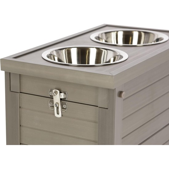 Kerbl 80529 Eco Food and Drinking Bar (Colour Grey/Brown, L x W x H 54 x 30 x 39.5 cm, with 2 x 1200 ml Capacity, with Storage Space) Kerbl 80529 Eco Food and Drinking Bar (Colour Grey/Brown, L x W x H 54 x 30 x 39.5 cm, with 2 x 1200 ml Capacity, with Storage Space)
