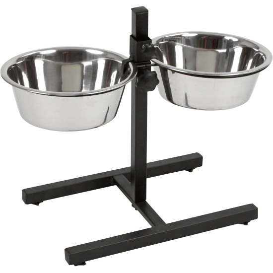 Kerbl Food Bar, Dog Feeding Bowl, Height Adjustable, Stainless Steel Bowls, 1800 ml, 2800 ml Kerbl Food Bar, Dog Feeding Bowl, Height Adjustable, Stainless Steel Bowls, 1800 ml, 2800 ml