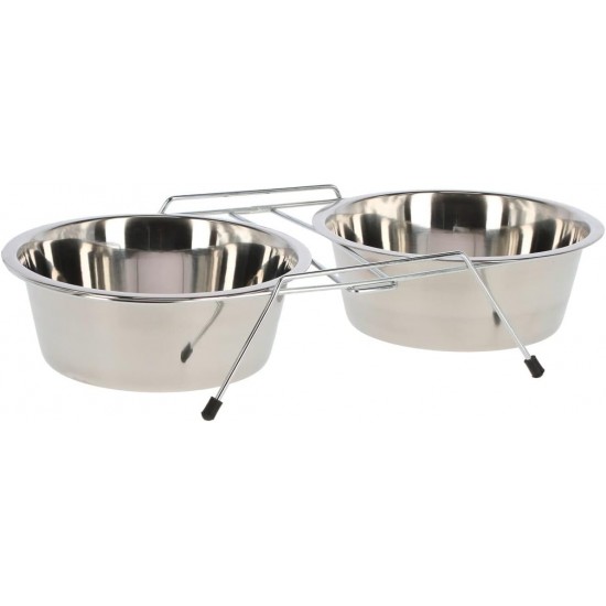 Kerbl Metal Twin Feeder includes 2 Bowls, 1800 ml Kerbl Metal Twin Feeder includes 2 Bowls, 1800 ml