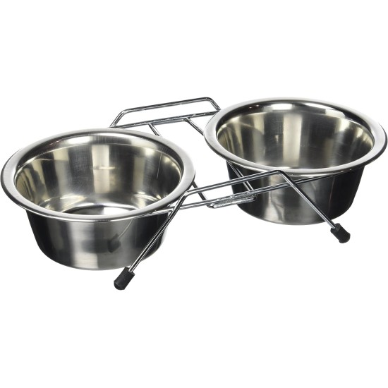 Kerbl Metal Twin Feeder includes 2 Bowls, 1800 ml Kerbl Metal Twin Feeder includes 2 Bowls, 1800 ml