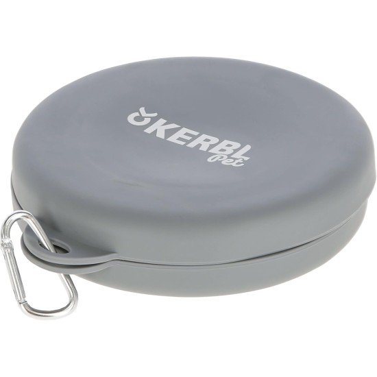 Kerbl Pet Collapsible Travel Bowl, Grey, 2 x 300ml Kerbl Pet Collapsible Travel Bowl, Grey, 2 x 300ml