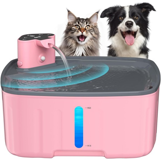 Kittyspout Wireless Drinking Fountain for Dogs, 8 L / 270 oz Large Dog Fountain / Cat Fountain with Motion Sensor, Wireless Dog Drinking Fountain with Battery 5000 mAh, with Quiet Pump and Activated