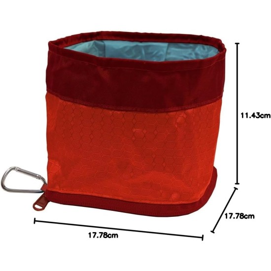 Kurgo Collapsible Dog Food and Water Bowl with Carabiner Hook and Clasp 1.4L Capacity Blue Kurgo Collapsible Dog Food and Water Bowl with Carabiner Hook and Clasp 1.4L Capacity Blue
