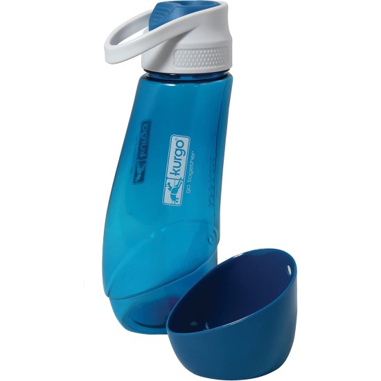 Kurgo Gourd PVC BPA Free Dog Water Bottle & Bowl, 750ml Bottle, 250ml Bowl, Blue, 1 Count (Pack of 1) Kurgo Gourd PVC BPA Free Dog Water Bottle & Bowl, 750ml Bottle, 250ml Bowl, Blue, 1 Count (Pack of 1)