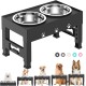 LAKIPETN Elevated Dog Bowls with 2 Stainless Steel Feeding Bowls Stand 5 Height Adjustable Raised Dog Bowl Adjustable to 3.1" 9" 10" No Spill for Small Dogs Medium/Large Dogs LAKIPETN Elevated Dog Bowls with 2 Stainless Steel Feeding Bowls Stand 5 Height Adjustable Raised Dog Bowl Adjustable to 3.1" 9" 10" No Spill for Small Dogs Medium/Large Dogs