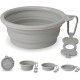 Large Foldable Dog Bowl 1000 ml, Sturdy Reinforced Rim, Includes Carabiner & Water Bottle Holder Key Ring, Light Grey Large Foldable Dog Bowl 1000 ml, Sturdy Reinforced Rim, Includes Carabiner & Water Bottle Holder Key Ring, Light Grey