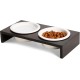 Linuspet Raised Cat Feeding Station, Ergonomic Cat Bowl, Raised Cat Feeding Bowl, Ceramic and Wood, Raised Cat Feeding Bowl for Cats and Small Dogs, Cat Raised Feeding Bowl (Black) Linuspet Raised Cat Feeding Station, Ergonomic Cat Bowl, Raised Cat Feeding Bowl, Ceramic and Wood, Raised Cat Feeding Bowl for Cats and Small Dogs, Cat Raised Feeding Bowl (Black)