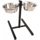 Love Story, Dog Bar, 2 Bowls, Stainless Steel, Metal Holder, Height Adjustable, 43 cm, 2 x 1500 ml, Diameter 21/14.5 cm Love Story, Dog Bar, 2 Bowls, Stainless Steel, Metal Holder, Height Adjustable, 43 cm, 2 x 1500 ml, Diameter 21/14.5 cm