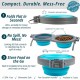 Loving Pets Bella Roma Travel Double Dog Feeder Medium Travel Double Diner, Blue Loving Pets Bella Roma Travel Double Dog Feeder Medium Travel Double Diner, Blue